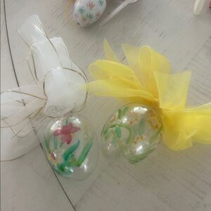 Enesco hand painted glass egg ornaments